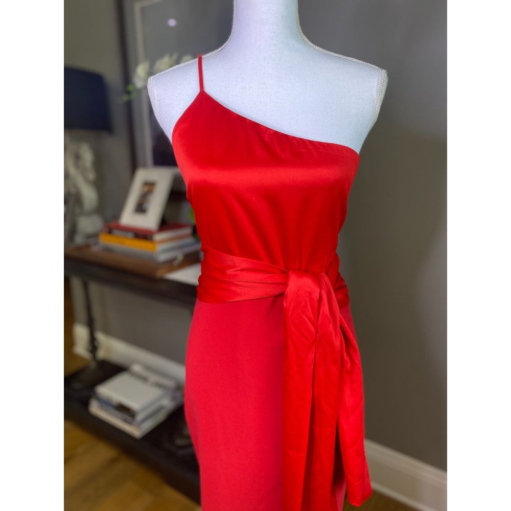 Revolve x Likely Yara One Shoulder Gown Scarlet Red Women's Size 10 - Picture 5 of 10